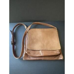 Vintage Unisex Leather Handbag Crossbody Brown Satchel Capsule Workwear Boho